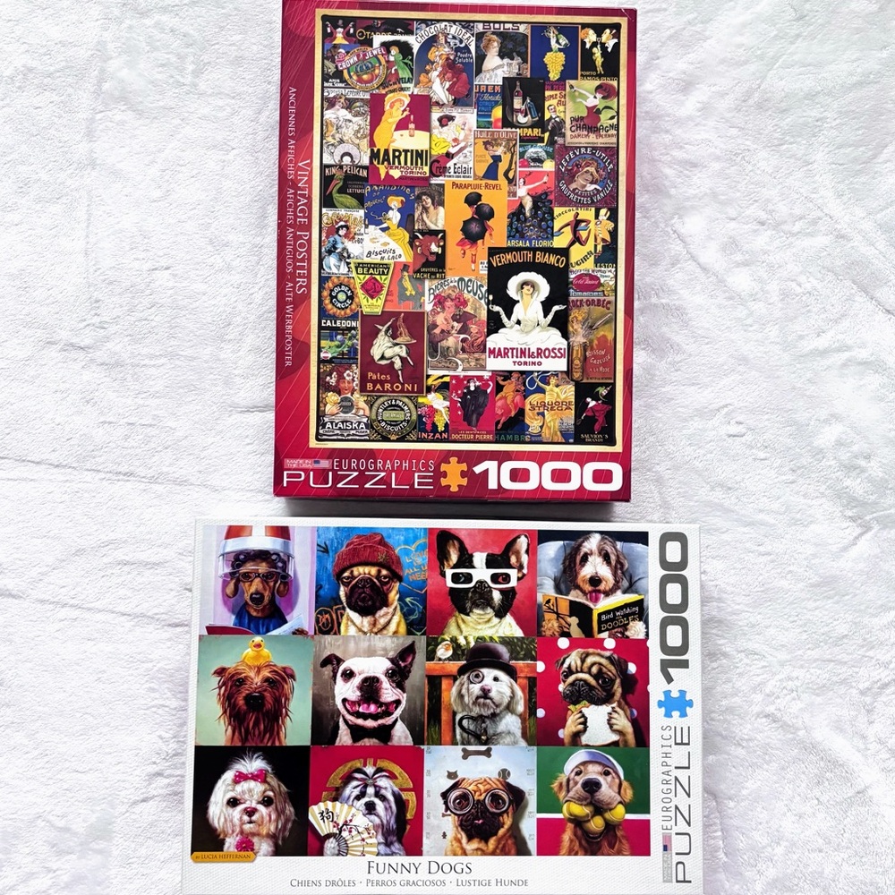 2 EuroGraphics Jigsaw Puzzles 1000 pieces each--EUC
